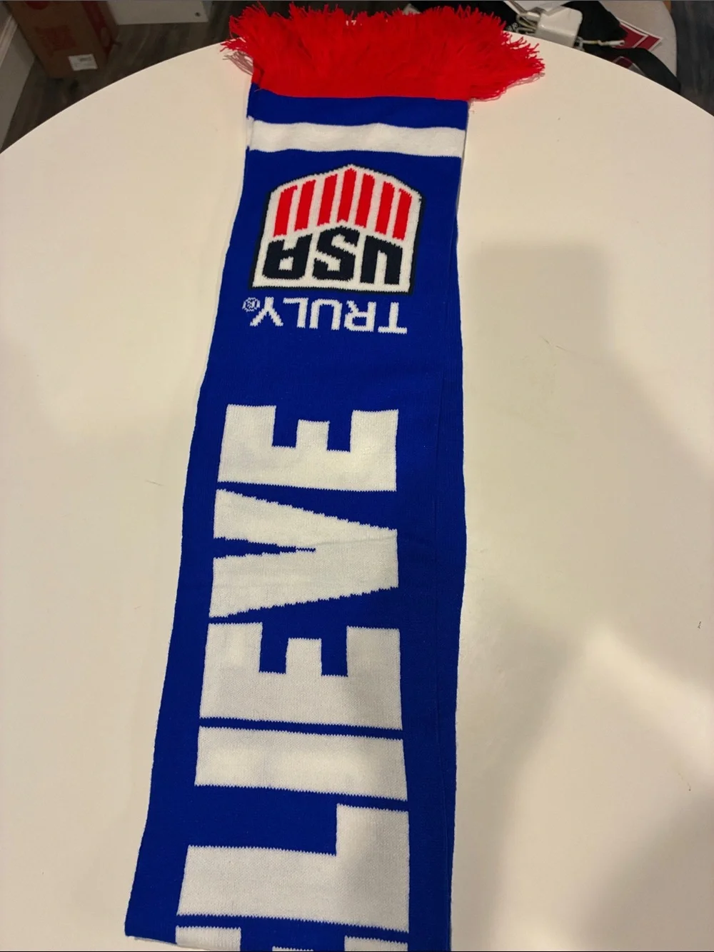 World Cup USMNT Blue & White USA Shield Knit Scarf